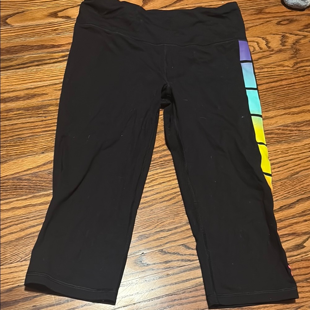 Victoria's Secret Women’s Capri Leggings with Colorful Side Panel
